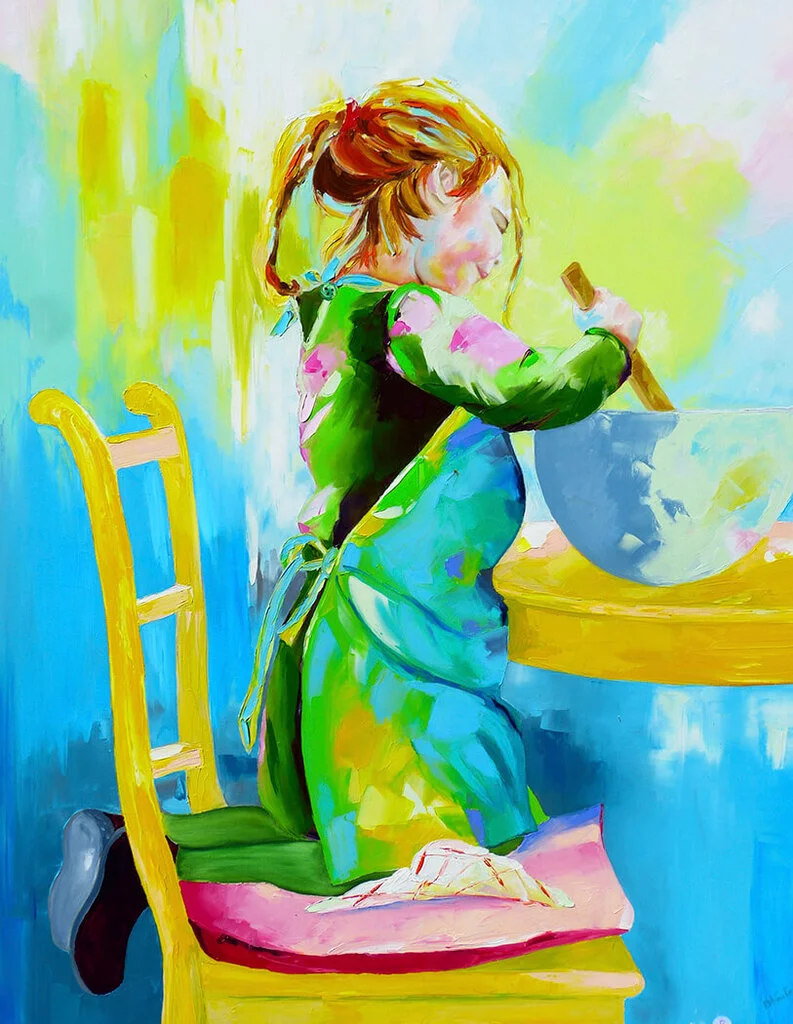 Le gâteau - Huile sur Toile de Bhéatrice Chanard