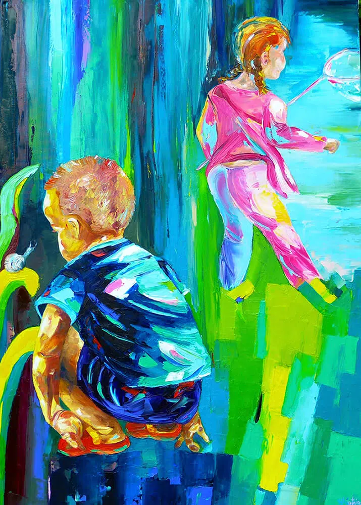 L'escargot - Huile sur toile de Bhéatrice Chanard