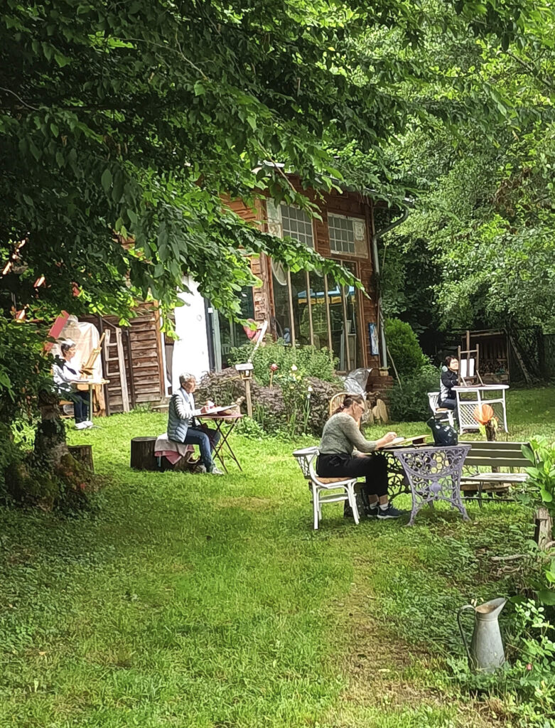 photo stage adulte en extérieur à l'etang d'art de commelle Photo d'un cours pendant un Stage Adulte à la carte en extérieur à l'Etang d'Art de Commelle