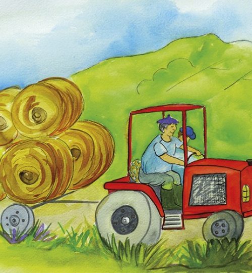 Bastien à la ferme - Planche du livre