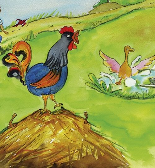 Bastien à la ferme - Planche du livre