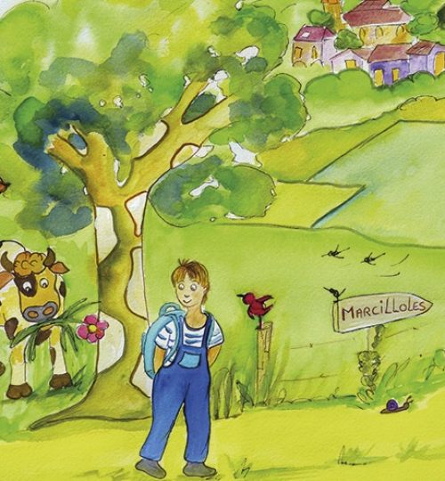 Bastien à la ferme - Planche du livre